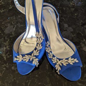 Formal Electric Blue Dress Sandals  Sz 9